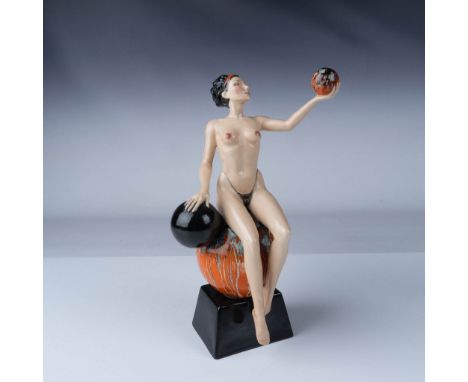 A captivating ceramic figurine by Peggy Davies Ceramics, designed by John Michael, titled Isadora. This striking piece pays t