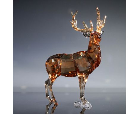Annual edition crystal figurine of a stag depicted standing in an elegant and powerful pose. Produced exclusively for SCS mem
