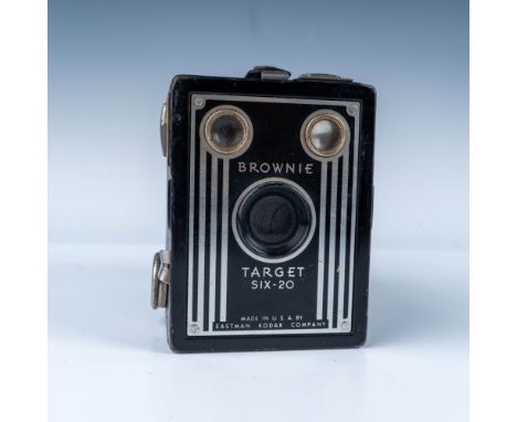 Vintage Kodak Brownie Target Six-20 box camera, manufactured by Eastman Kodak Company in the United States. This camera featu