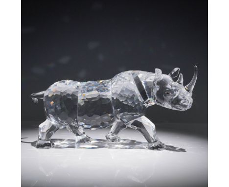 Limited edition Swarovski crystal figurine titled The Rhinoceros, designed by Anton Hirzinger and issued in 2008 as part of a