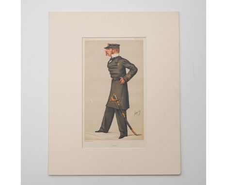 Original Vanity Fair chromolithograph dated December 15, 1877, titled Alleno. This caricature by artist Ape (Carlo Pellegrini