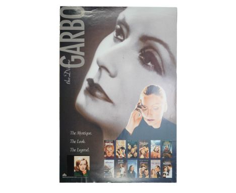 Promotional poster for the 1990 MGM/UA Home Video release The Divine Garbo, featuring Greta Garbo with the tagline "The Mysti