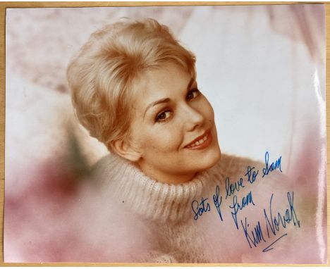 Kim Novak signed colour 10 x 8 inch photo to Sam. American retired film and television actress and painter. Her contributions