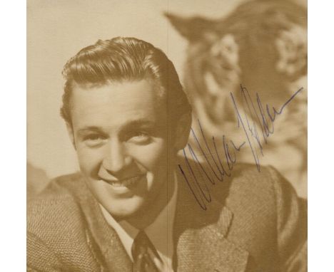 William Holden signed vintage 4x4 inch approx. sepia photo. Good condition. All autographs are genuine hand signed and come w