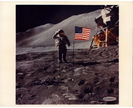 Space Apollo Astronaut David R. Scott signed 10x8 inch colour photo pictured on the moon. Good condition. All autographs are 