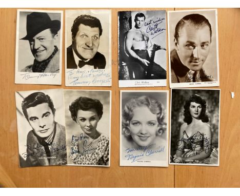 Vintage TV Film signed collection of eight 6 x 4 photos. Includes Tommy Cooper (little creased), Tommy Handley, Clint Walker,