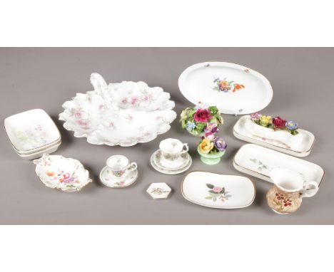 A collection of ceramics. Includes Royal Doulton Brambly Hedge miniature trio, Royal Crown Derby, Spode etc.  