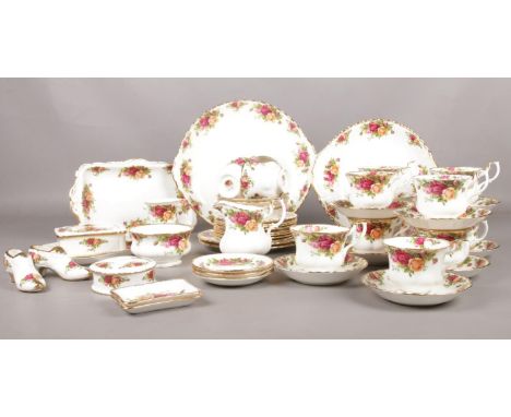 A quantity of Royal Albert Old Country Roses. Cups/saucers, milk jug, sugar bowl, plates, pin dishes, trinket etc  