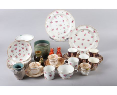 A pair of late 19th century Imari decorated trios and a collection of other floral decorated china, variousCondition:1 Derby 