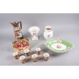 Six Davenport Imari coffee cans, a Royal Worcester "Marissa" campana vase, 6" high, a Radford jug
