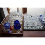 A Stuart Crystal part table service, and a quantity of other glassware, including coloured glass
