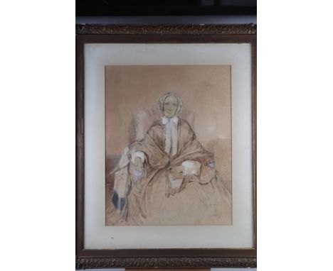 Henry Tideywater 1851?: a watercolour portrait of Maria Sophie Steele, inscription verso, 23" x 18", in gilt frame 
