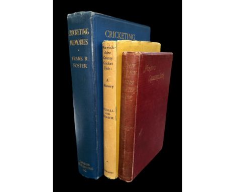 Cricket, three books relating to cricket with; ‘Nyren’s Cricketing Tutor’ by John Nyren a New Edition with an introduction by