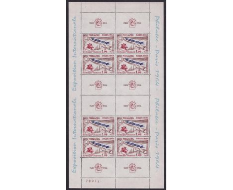 France 1964 Paris Philatelic Show Miniature Sheet (SG MS1651a), UM, Cat Val £425. The sheet comes with an original ticket for