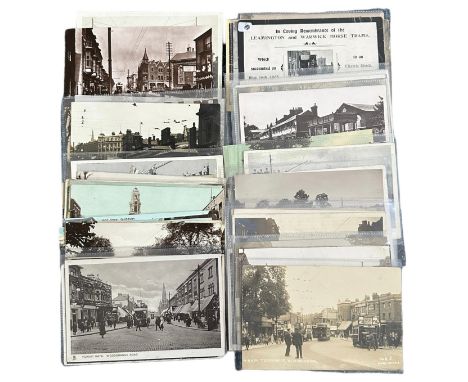 Postcards - Transport / Trams (52), printed and RPs with Tram Terminus W. Norwood, Cradock St. Swansea, High Rd Chiswick, Gal