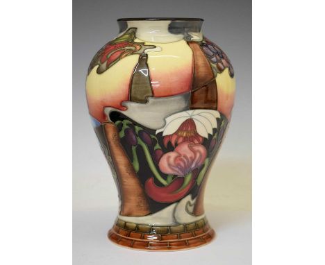 Moorcroft - Baluster vase in the 'Cloud Nine' pattern designed by Emma Bossons, painted and impressed marks, 23.5cm high