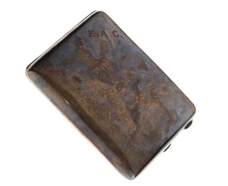 George V silver cigarette case, sponsor's mark of Clark &amp; Sewell, Chester 1916, 12cm long, 220g approx