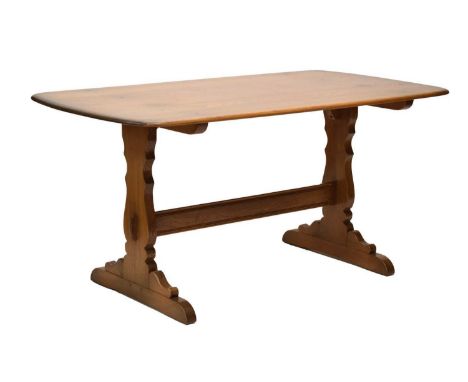 Ercol - Golden Dawn elm and beech refectory table, 152cm x 82cm x 72cm high