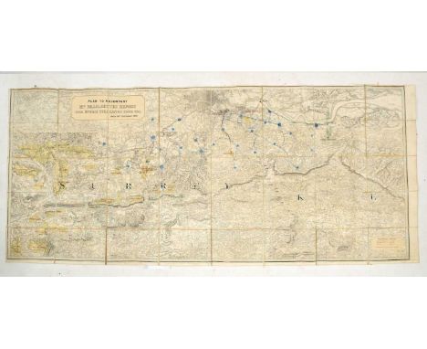 19th century Map of Surrey -, 'A Plan To Accompany Mr. Bazalgette's Report Upon Sewage Utilization South Side', Dated 26th Se
