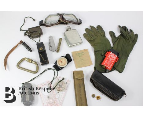 Special Air Services interest - miscellaneous items including an American lock picking set, green leather gloves, a pair of v