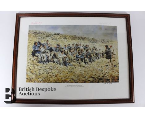 Limited edition David Rowlands entitled 'Mess Meeting at Wadi Tubal, Western Iraq, 16th February 1991 nr 129/150, signed in t