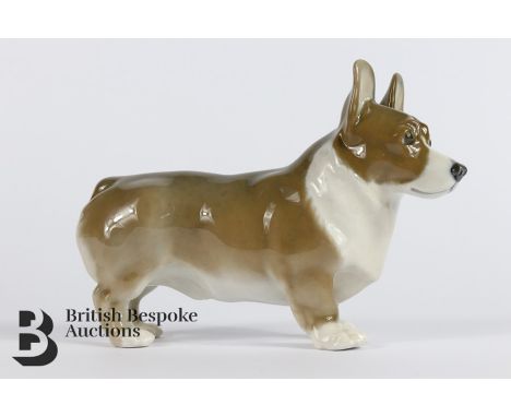 Royal Copenhagen figurine, Corgi nr 4593, circa 1923, nr 4593, approx 20 cms from nose to tail and 14 cms h.&nbsp;&nbsp;