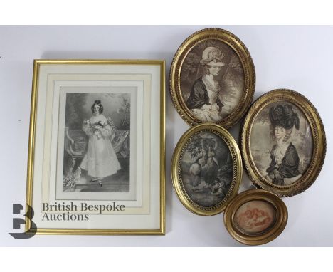 Collection of 19th century engravings. The first after a painting by Sir Joshua Reynolds entitled 'Robinetta' published by J.