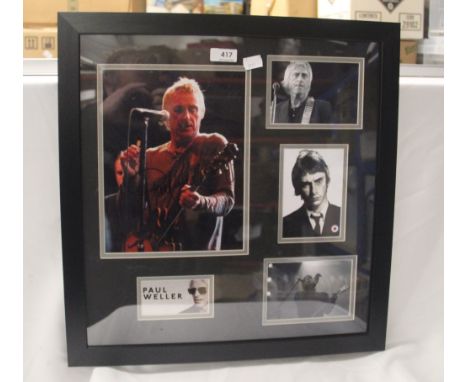 A signed Paul Weller framed print / photo set with certification 48 cm x 48 cm