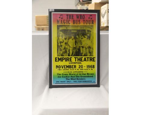 A 59cm by 39cm framed Who repro gig print