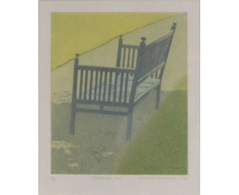 Derek Wilkinson, Shadowed Seat, signed, dated, titled and ltd ed numbered 6/45, etching and aquatint, 24x20.5cm.