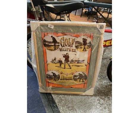 A 'GOLF WALTZES FAR AND SURE' BY J. DALZIEL FRAMED PRINT 