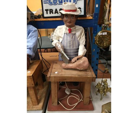 A 1970'S BUTCHER CHARACTER AUTOMATION PUPPET FIGURE 