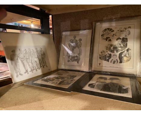 A 'MAKE EM LAUGH' LIMITED EDITION FRAMED PRINT 23/850, A DADS ARMY PRINT, FAWLTY TOWERS AND LAUREL AND HARDY 