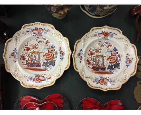 TWO CABINET PLATES BY R S AND W ROYAL STONE CHINA 