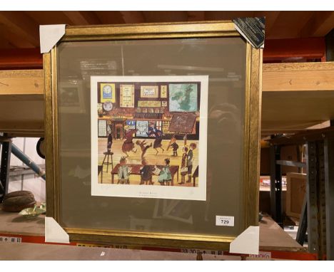 A FRAMED SIGNED LIMITED EDITION FRANCES LENNON PRINT TITLED SCHOOL DAYS 12/850 