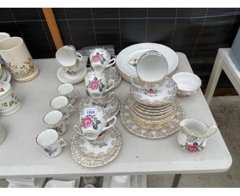 AN ASSORTMENT OF CERAMIC ITEMS TO INCLUDE FLORAL TRIOS AND A SHIP IN A BOTTLE ETC 