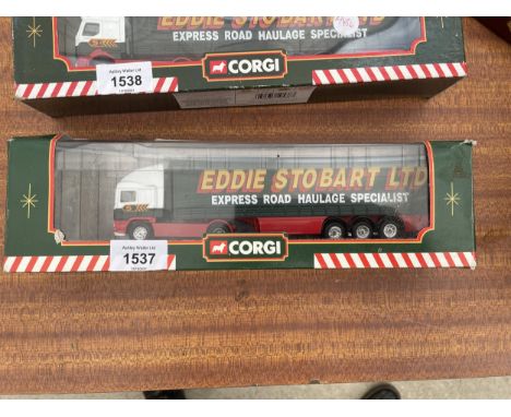 A CORGI EDDIE STOBART LTD ERF CURTAINSIDE TRAILER 59502 