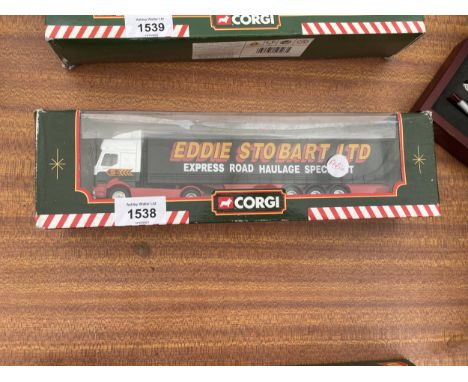 A BOXED CORGI EDDIE STOBART LTD RENULT CURTAINSIDE TRAILER 59538 