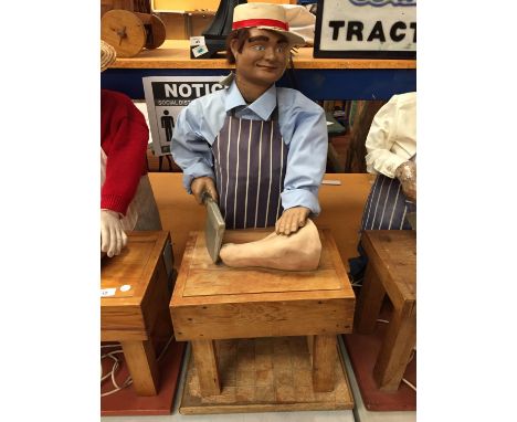 A 1970'S BUTCHER CHARACTER AUTOMATION PUPPET FIGURE 