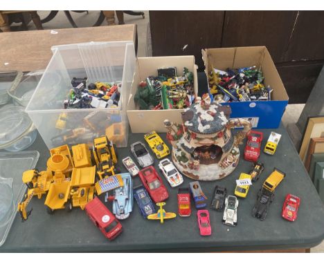 A LARGE ASSORTMENT OF DIECAST CARS TO INCLUDE CORGI, MATCHBOX AND HOT WHEELS ETC 