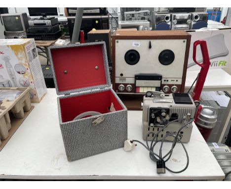 A RETRO TRUVOX TAPE TO TAPE PLAYER AND A EUMIC P8 PHONOMATIC PROJECTOR 