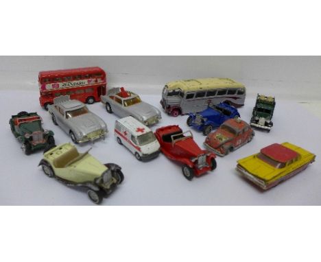 Two Corgi James Bond 007 die-cast model vehicles and other die-cast vehicles