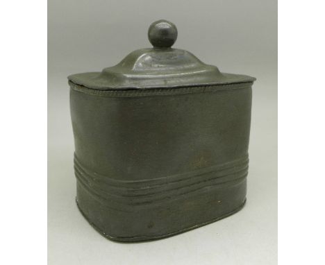 A Georgian pewter tobacco caddy