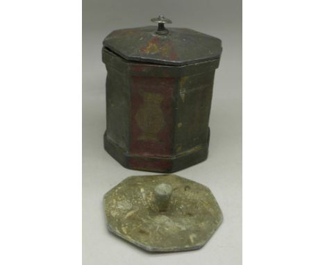 A Georgian pewter tobacco caddy