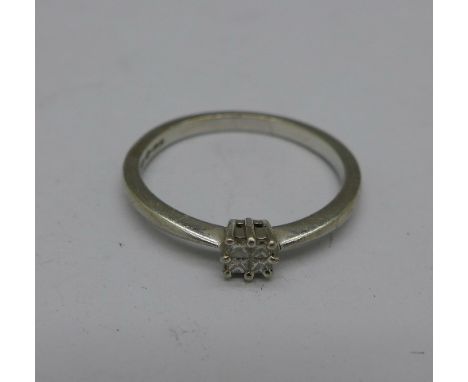 A platinum and diamond ring, 2.8g, K