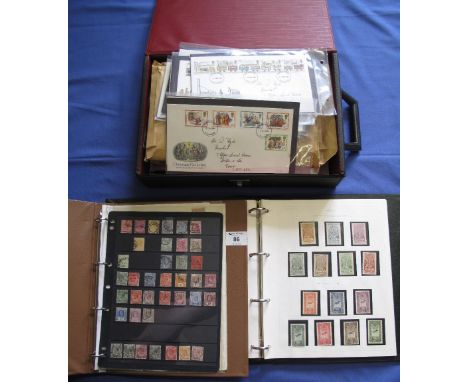 All World collection in two albums and black case of mint, used, and First Day covers including Great Britain.  100's of stam