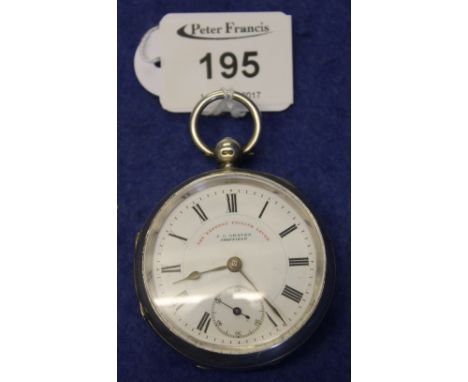 Silver gentleman's pocket watch, the enamel face marked: the Express English Lever J.G. Graves, Sheffield. Chester hallmarks.