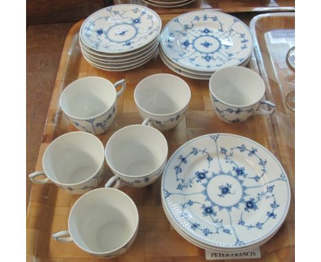 18 piece Royal Copenhagen blue and white floral tea service.(B.P. 24% incl. VAT) 