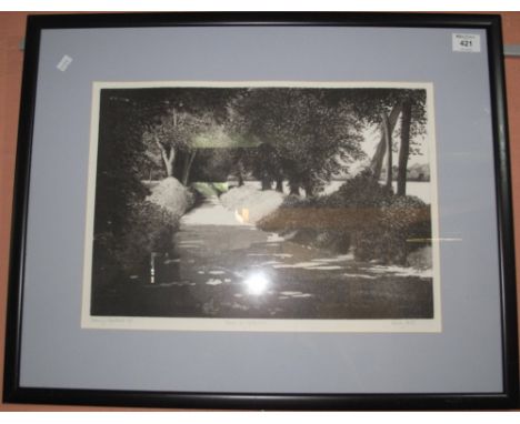 Wendy Holt, 'Road at Mottisfont', artist's proof etching and aquatint, signed in pencil.  Framed and glazed.(B.P. 24% incl. V