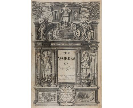 Jonson (Ben) The Workes, vol.1 only (of 3), 2 parts in 1, engraved portrait frontispiece trimmed and laid down, engraved titl